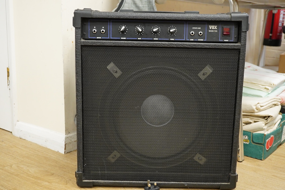 A mid-1980s Vox 100w bass combo amplifier, 58cm high